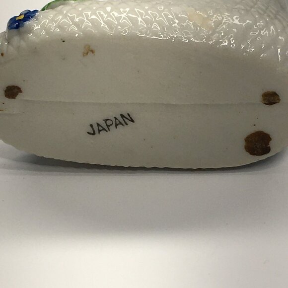 Vintage Miniature Boot Shoe Toothpick Holder Porcelain White Floral 2.5" L - Picture 6 of 9